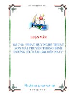 LUẬN VĂN: “PHÁT HUY NGHỆ THUẬT SƠN MÀI TRUYỀN THỐNG BÌNH DƯƠNG (TỪ NĂM 1986 ĐẾN NAY)” docx