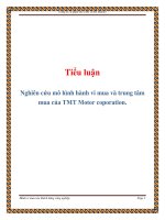Tiểu luận: Nghiên cứu mô hình hành vi mua và trung tâm mua của TMT Motor coporation potx