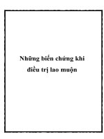 Những biến chứng khi điều trị lao muộn docx