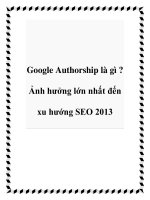 Google Authorship là gì ? Ảnh hưởng lớn nhất đến xu hướng SEO 2013 pdf