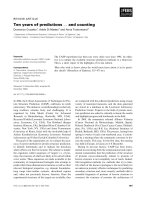 Báo cáo khoa học: Ten years of predictions…and counting docx