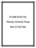 So sánh tên họ Tây Phương với tên họ Trung Hoa và Việt Nam doc