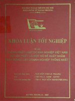 Thống nhất luật doanh nghiệp Việt Nam sự cần thiết và một số đề xuất nhằm xây dựng luật doanh nghiệp thống nhất