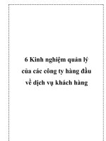 6 Kinh nghiệm quản lý của các công ty hàng đầu về dịch vụ khách hàng potx