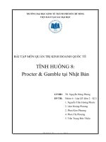 BÀI TẬP MÔN QUẢN TRỊ KINH DOANH QUỐC TẾ  TÌNH HUỐNG 8: Procter & Gamble tại Nhật Bản