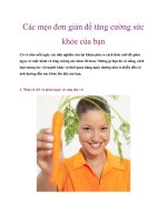 Các mẹo đơn giản để tăng cường sức khỏe của bạn ppt