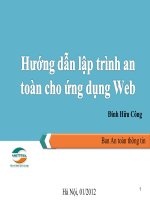 Hướng dẫn lập trình an toàn cho ứng dụng Web ppt