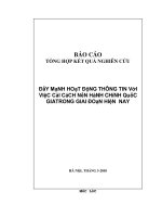 Luận văn: ĐẩY MạNH HOạT ĐộNG THÔNG TIN VớI VIệC CảI CáCH NềN HàNH CHíNH QuốC GIATRONG GIAI ĐOạN HIệN NAY potx