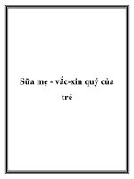 Sữa mẹ - vắc-xin quý của trẻ doc