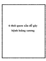 6 thói quen xấu dễ gây bệnh loãng xương doc