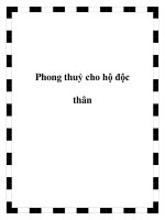 Phong thuỷ cho hộ độc thân pot