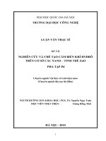 luận văn nghiên cứu và chế tạo cảm biến khí hyđrô trên cơ sở các nano – tinh thể zno pha tạp pd