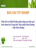 Phân tích và thiết kế biện pháp nâng cao hiệu quả kinh doanh tại Trung tâm Thực phẩm Dinh Dưỡng –Viện Dinh Dưỡng
