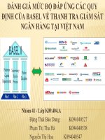 ĐÁNH GIÁ MỨC ĐỘ ĐÁP ỨNG CÁC QUY ĐỊNH CỦA  BASEL VỀ THANH TRA GIÁM SÁT NGÂN HÀNG TẠI VIỆT NAM