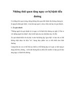 Những thói quen tăng nguy cơ bị bệnh tiểu đường ppt