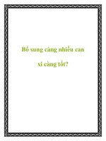 Bổ sung càng nhiều can xi càng tốt? ppt