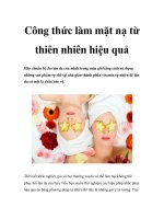 Công thức làm mặt nạ từ thiên nhiên hiệu quả potx