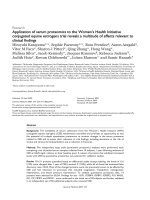 Application of serum proteomics to the Women’s Health Initiative conjugated equine estrogens trial reveals a multitude of effects relevant to clinical findings pot