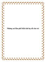 Những sai lầm phổ biến khi hạ sốt cho trẻ pdf