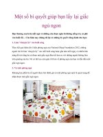 Một số bí quyết giúp bạn lấy lại giấc ngủ ngon ppt