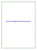 Câu hỏi trắc nghiệm ôn thi Sinh học học kì I pdf