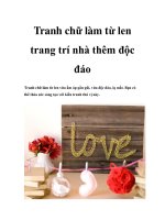 Tranh chữ làm từ len trang trí nhà thêm độc đáo pdf
