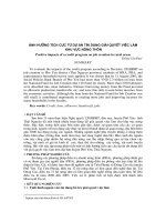 Ảnh hưởng tích cực từ dự án tín dụng giải quyết việc làm khu vực nông thôn pot