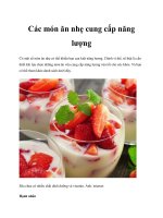 Các món ăn nhẹ cung cấp năng lượng ppt