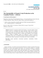 The Sustainability of Organic Grain Production on the Canadian Prairies—A Review doc