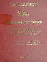 Cải cách thuế giai đoạn 2005 - 2010 và tác động của nó đến sự phát triển của khu vực dịch vụ tại Việt Nam