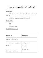 luyện tập phép trừ phân số