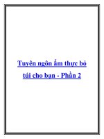 Tuyên ngôn ẩm thực bỏ túi cho bạn - Phần 2 ppt