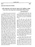 Báo cáo khoa học:Ngôn ngữ trong nhà trường lỗi trong sử dụng mạo từ tiếng Anh pptx