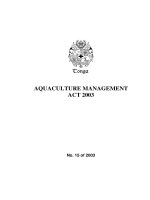AQUACULTURE MANAGEMENT ACT 2003 pdf