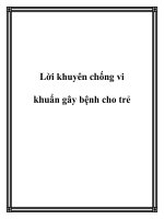 Lời khuyên chống vi khuẩn gây bệnh cho trẻ docx
