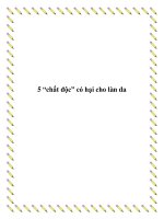 5 “chất độc” có hại cho làn da docx