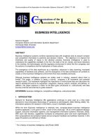 Communications of the Association for Information Systems: BUSINESS INTELLIGENCE pot