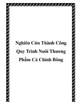 Nghiên Cứu Thành Công Quy Trình Nuôi Thương Phẩm Cá Chình Bông docx