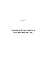 Đề tài: Công tác giải quyết tranh chấp đất đai huyện Mang Thít từ 2006-2009 doc