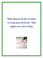 Nhận dạng lợi ích gắn với nghĩa vụ trong quan hệ kết ước - kinh nghiệm của Anh và Pháp docx