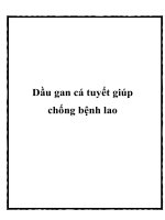 Dầu gan cá tuyết giúp chống bệnh lao docx