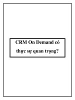 CRM On Demand có thực sự quan trọng? potx