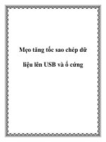 Mẹo tăng tốc sao chép dữ liệu lên USB và ổ cứng ppt