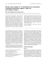 Báo cáo khoa học: Disorder–order transition of k CII promoted by low concentrations of guanidine hydrochloride suggests a stable core and a ﬂexible C-terminus doc