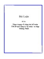 Đề tài: Thực trạng về công tác kế toán TSCĐ tại Công ty Xe máy- xe đạp Thống Nhất pot