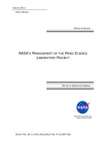 NASA’S MANAGEMENT OF THE MARS SCIENCE LABORATORY PROJECT potx