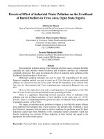Perceived Effect of Industrial Water Pollution on the Livelihood of Rural Dwellers in Yewa Area, Ogun State,Nigeria ppt
