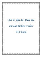 Chữ ký điện tử: Đảm bảo an toàn dữ liệu truyền trên mạng pdf