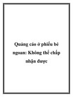 Quảng cáo ở phiếu bé ngoan: Không thể chấp nhận được doc