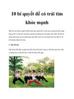 10 bí quyết để có trái tim khỏe mạnh docx